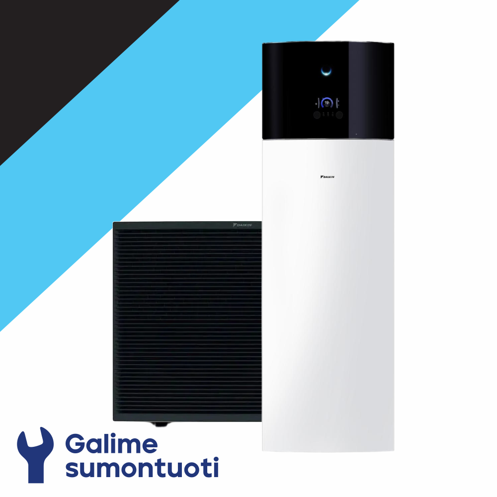 Daikin Altherma 3 R MT W oras-vanduo šilumos siurblys su integruota 180 l talpa ELBX12S18E6V komplekte ERRA10EW1 galia 9.25 kW 1