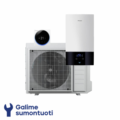 Daikin Altherma 3 R W oras-vanduo šilumos siurblys EHBX08E6V komplekte ERGA06EVH galia 7.74 kW