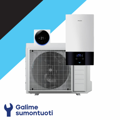 Daikin Altherma 3 R W oras-vanduo šilumos siurblys EHBX08E9W komplekte ERGA06EVH galia 7.74 kW