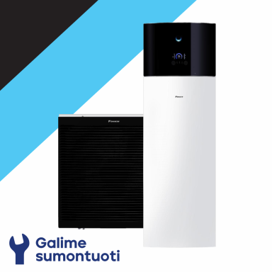 Daikin Altherma 3 R MT F oras-vanduo šilumos siurblys su integruota 230 l talpa ETVX16S23E6V komplekte EPRA18DW17 galia 12.50 kW
