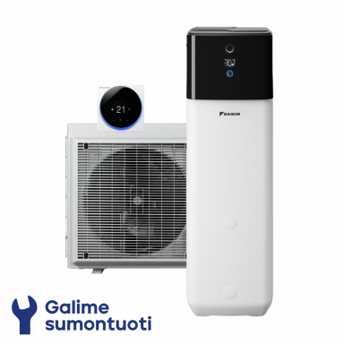 Daikin Altherma 3 R oras-vanduo šilumos siurblys su integruota 500 l talpa EHSX08P50E komplekte ERGA08EVH7 galia 9.37 kW Daikin Altherma 3 R oras-vanduo šilumos siurblys su integruota 500 l talpa EHSX08P50E komplekte ERGA08EVH7 galia 9.37 kW