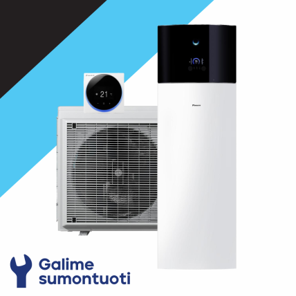 Daikin Altherma 3 R F oras-vanduo šilumos siurblys su integruota 230 l talpa EHVX08S23E6V komplekte ERGA08EVH7 galia 9.37 kW 1 Daikin Altherma 3 R F oras-vanduo šilumos siurblys su integruota 230 l talpa EHVX08S23E6V komplekte ERGA08EVH7 galia 9.37 kW 1