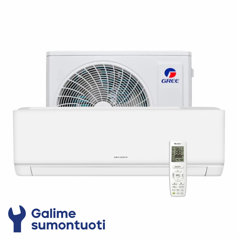 Gree Cosmo oras-oras šilumos siurblys GWH09AWCXB-K6DNA4G/I komplekte GWH09ACCXB-K6DNA1G/O Gree Cosmo oras-oras šilumos siurblys GWH09AWCXB-K6DNA4G/I komplekte GWH09ACCXB-K6DNA1G/O