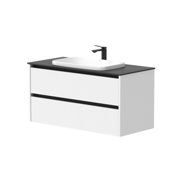 Kame City vonios spintelė 100 cm Balta Matinė BU/10-3DR/D02P2