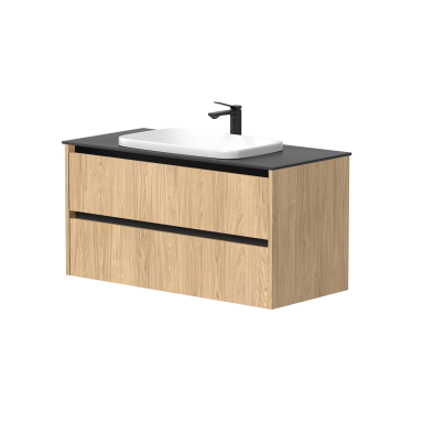 Kame City vonios spintelė 100 cm Šviesus Ąžuolas BU/10-3DR/35P2