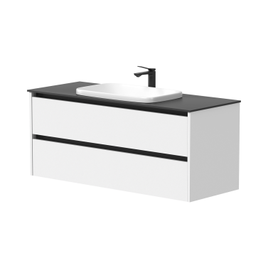 Kame City vonios spintelė 120 cm Balta Matinė BU/12-3DR/D02P2