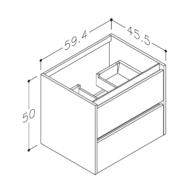 Kame City vonios spintelė 60 cm Juodas Ąžuolas BU/6-3DR/1P1