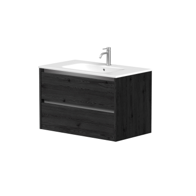 Kame City vonios spintelė 80 cm Juodas Ąžuolas BUC/8-3DR/1P1