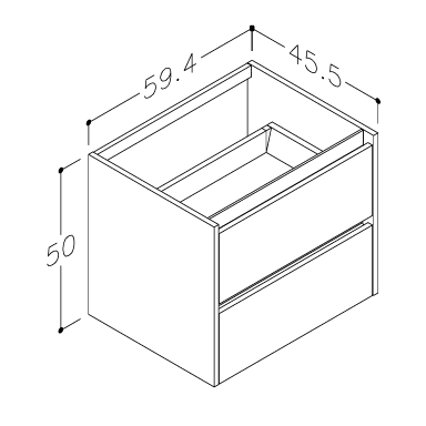 Kame City vonios spintelė 60 cm Juodas Ąžuolas BUC/6-3DR/1P1