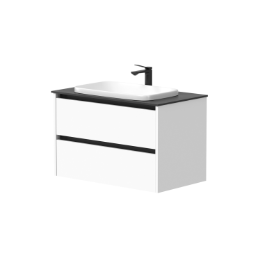 Kame City vonios spintelė 80 cm Balta Matinė BU/8-3DR/D02P2