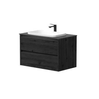 Kame City vonios spintelė 80 cm Juodas Ąžuolas BU/8-3DR/1P2