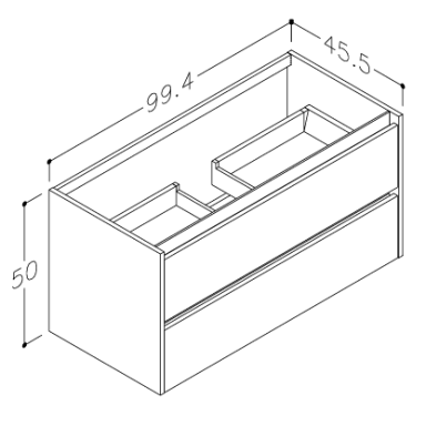 Kame City vonios spintelė 100 cm Juodas Ąžuolas BU/10-3DR/1P2