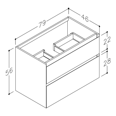 Kame Loft vonios spintelė Balta Matinė BU/8-3DR/D02-LFT
