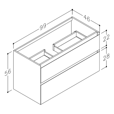 Kame Loft vonios spintelė Teracotta BU/10-3DR/D23-LFT
