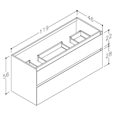 Kame Loft vonios spintelė Teracotta BUD/12-3DR/D23-LFT