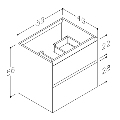 Kame Loft vonios spintelė Pearl Grey BU/6-3DR/D37-LFT