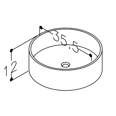 Kame Tondo praustuvas Balta Matinė WB353512MW