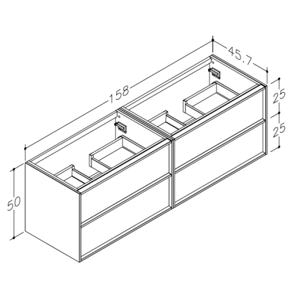 Kame Home vonios spintelė Natūralaus Ąžuolo Faneruotė BUD/16-3DR-DB/N05-HM 6