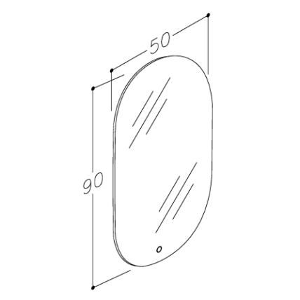 Kame Oval veidrodis MR-O01/90-50 2 Kame Oval veidrodis MR-O01/90-50 2