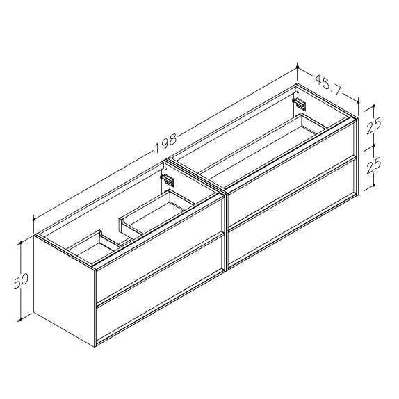 Kame Home vonios spintelė Rudo Ąžuolo Faneruotė BUDC/16-3DR-DB/N07-HM 6