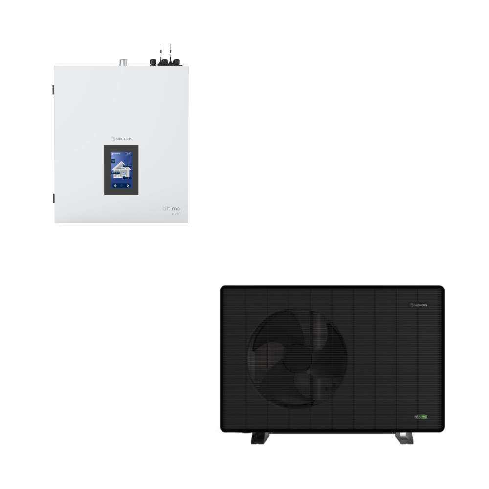 Nordis Ultima Mono šilumos siurblys oras vanduo HLT-9-3S komplekte HLT12MONO-S galia 12.0 kW