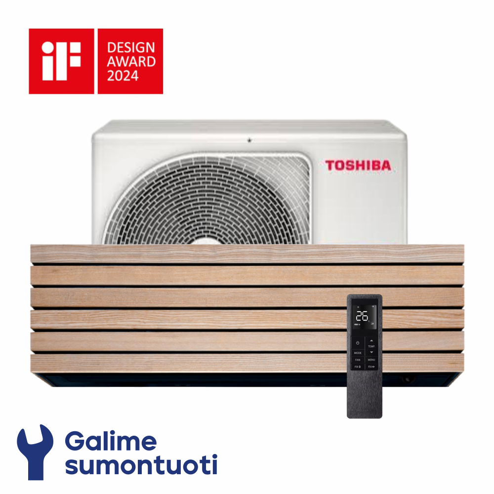 Toshiba Arctic Wood oras-oras šilumos siurblys RAS-B25S4KVDG-ND komplekte RAS-25S4AVPG-ND Toshiba Arctic Wood oras-oras šilumos siurblys RAS-B25S4KVDG-ND komplekte RAS-25S4AVPG-ND