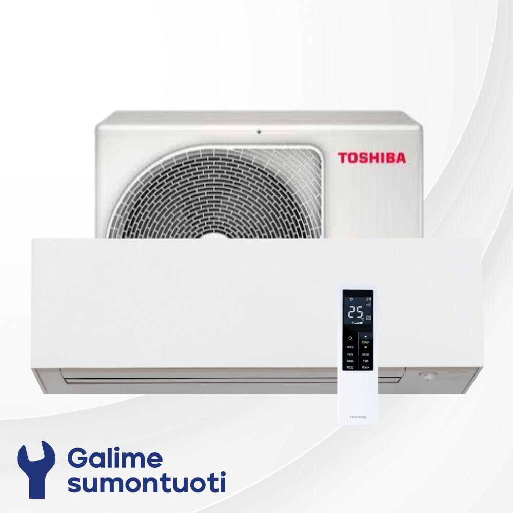 Toshiba Arctic White oras-oras šilumos siurblys RAS-B25S4KVPG-ND komplekte RAS-25S4AVPG-ND 1 Toshiba Arctic White oras-oras šilumos siurblys RAS-B25S4KVPG-ND komplekte RAS-25S4AVPG-ND 1